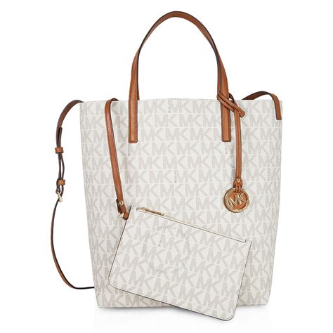 michael kors hayley signature large tote vanilla acorn|Michael Kors Hayley Large PVC Tote .